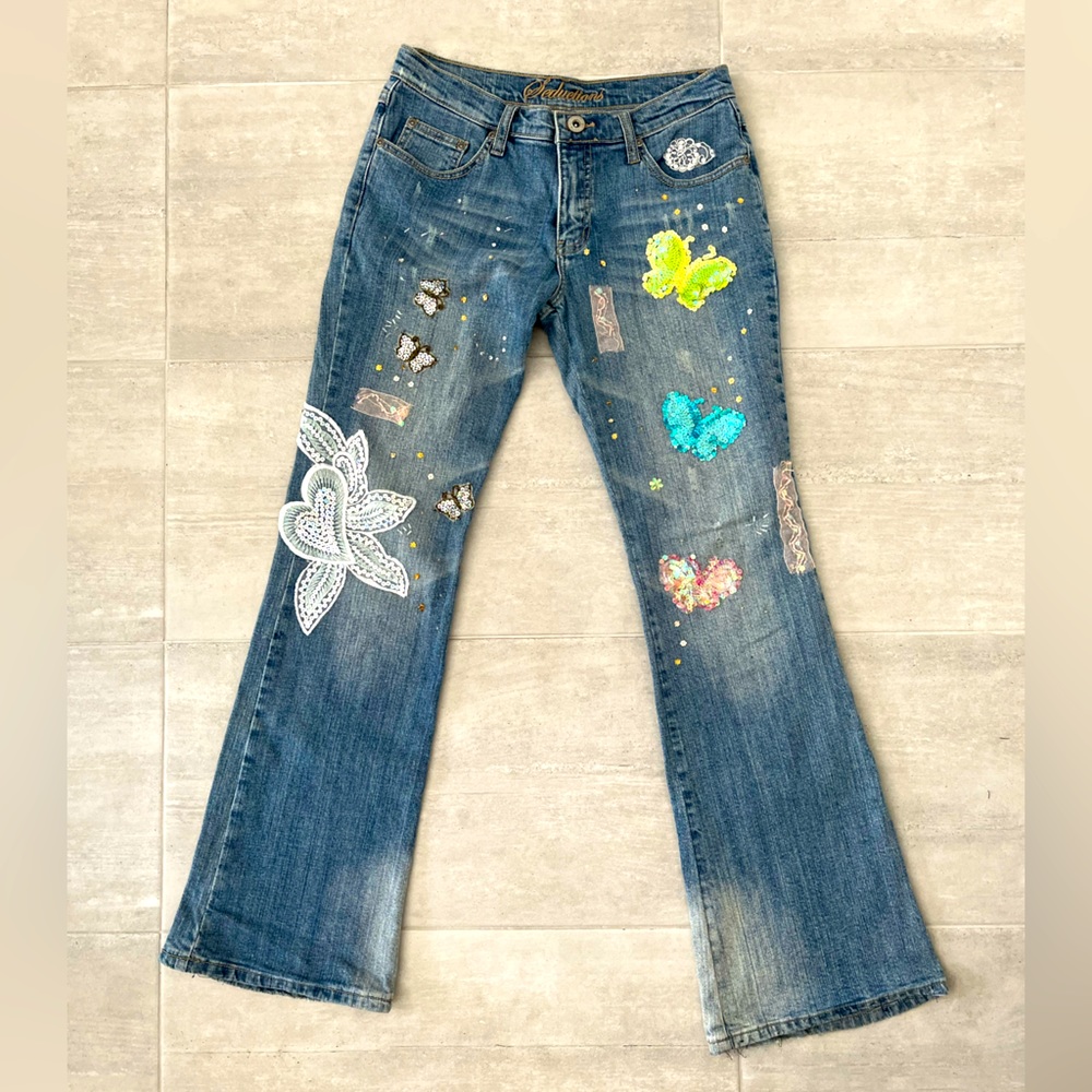 Y2K Fun Patchwork Jeans!